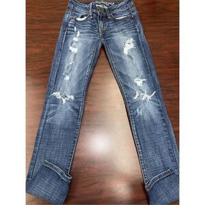American Eagle Super Stretch Distressed Denim Jeggings Size 00